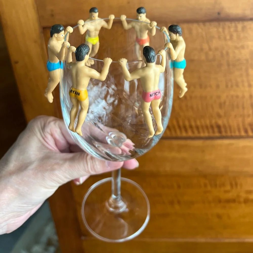 🍷NWOT 6 Wine Glass Markers | Speedo-Wearing Men | Caucasian